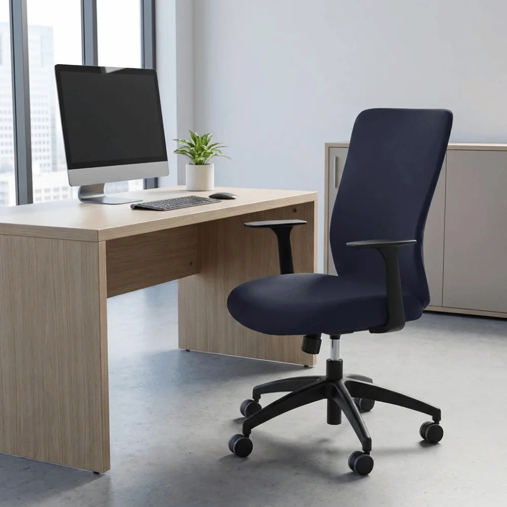 Polyester Fiber Computer Chair Covers All-Wrap Solid Color Office Chair Cover Soft Removable Armchair Cover Dining Room