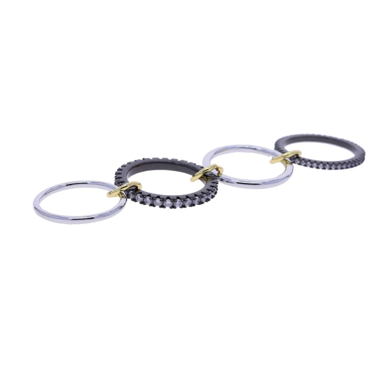 

2025 Multi Color Link Chain Rings Women Jewelry Micro Paved 5A CZ Designer T Show Club Full Finger Jewelry