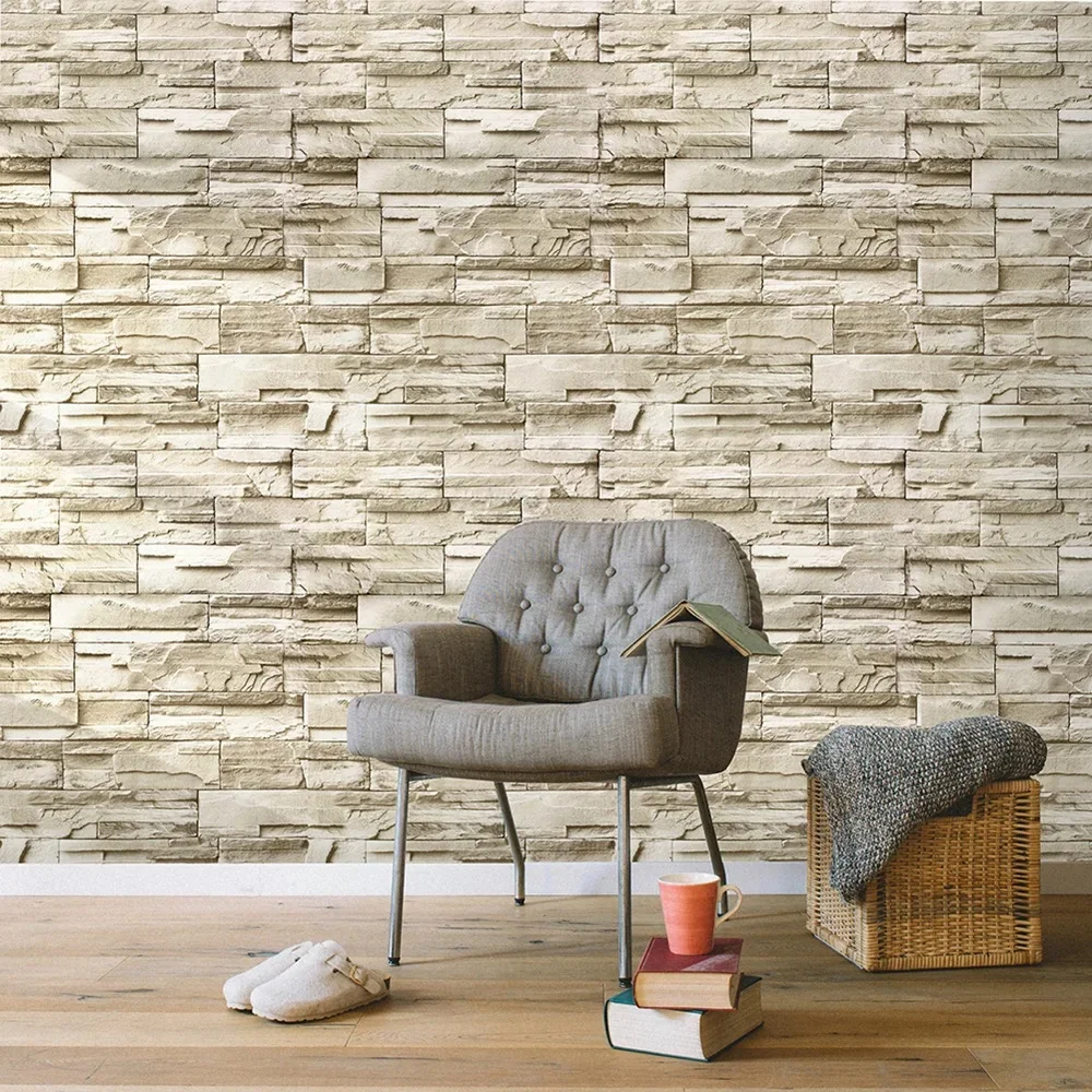 

Stone Peel And Stick Wallpaper Faux Brick Vinyl Self-adhesive 3D Wallpaper For Bedroom Living Room Walls Home Decoration Sticker