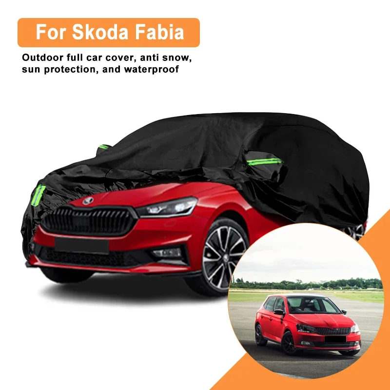 

For Skoda Fabia Car Full Cover - Outdoor Waterproof Snowproof Sunshade, Winter & Summer All Weather Auto Protection Accessories