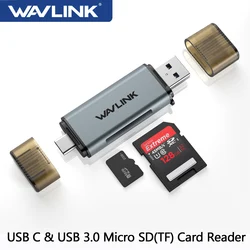 2 in 1デバイス用のwavlinkアダプター,ラップトップおよびデスクトップ用のマイクロSDメモリーカード,マルチスマートカードリーダー,USB 3.0