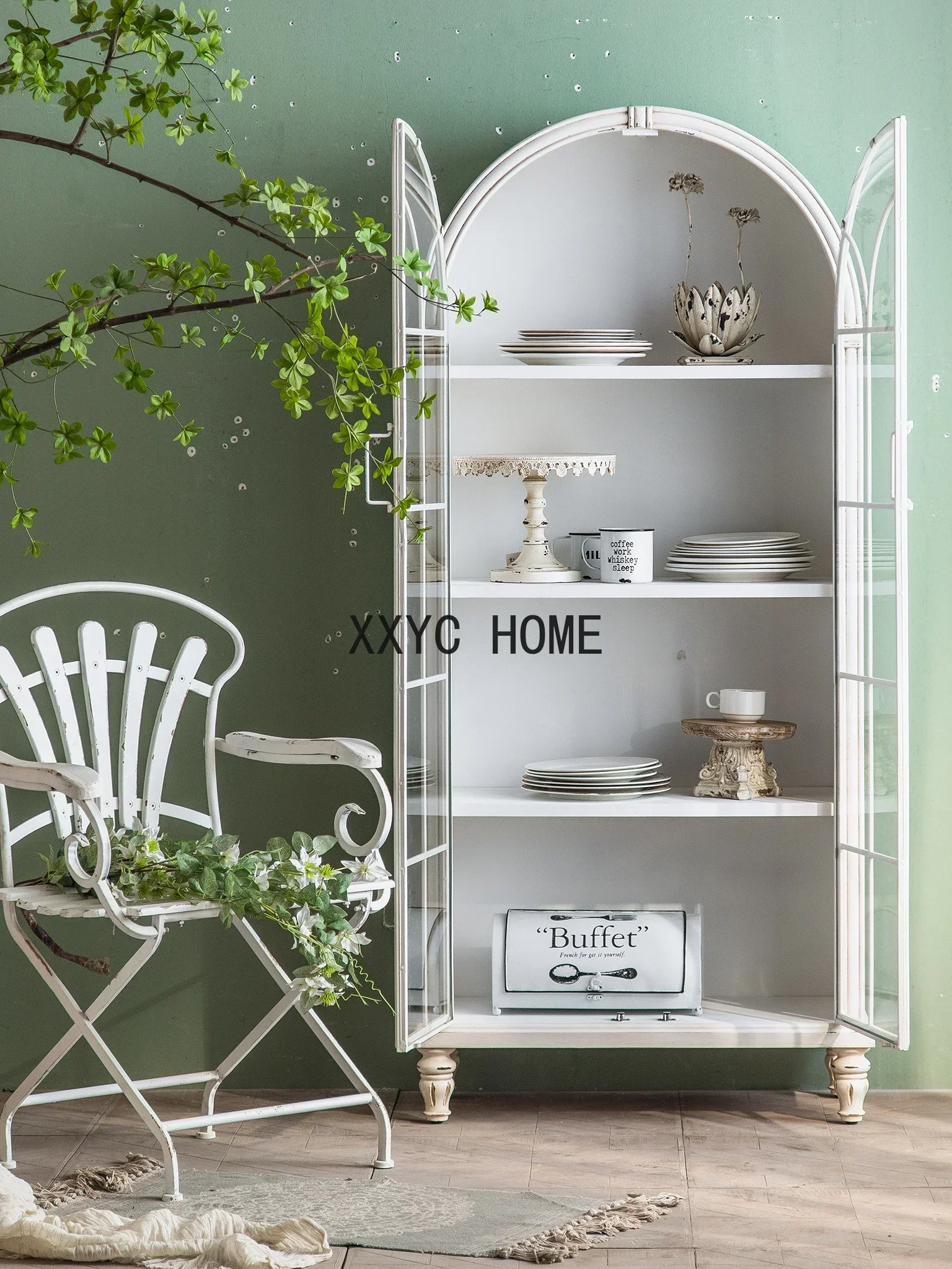 Ретро боковой шкаф полка винный шкаф из массива дерева