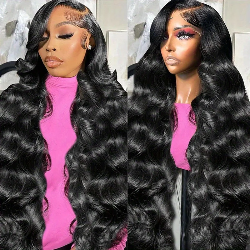 

28Inch Body Wave Human Hair13*6 HD Transparent Lace Front Wigs 180% Density Human Hair Pre Plucked With Baby Hair Natural Colour