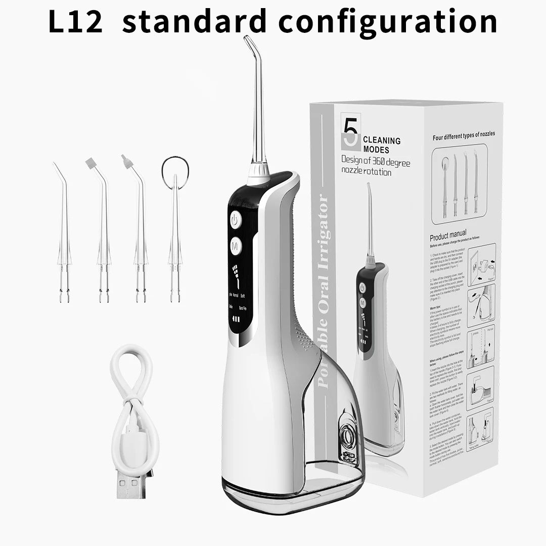 4 Replacement Nozzles for L12/L13/L15 Oral Irrigator Dental Water Flosser Rechargeable Portable Dental Water Jet Tip Waterproof