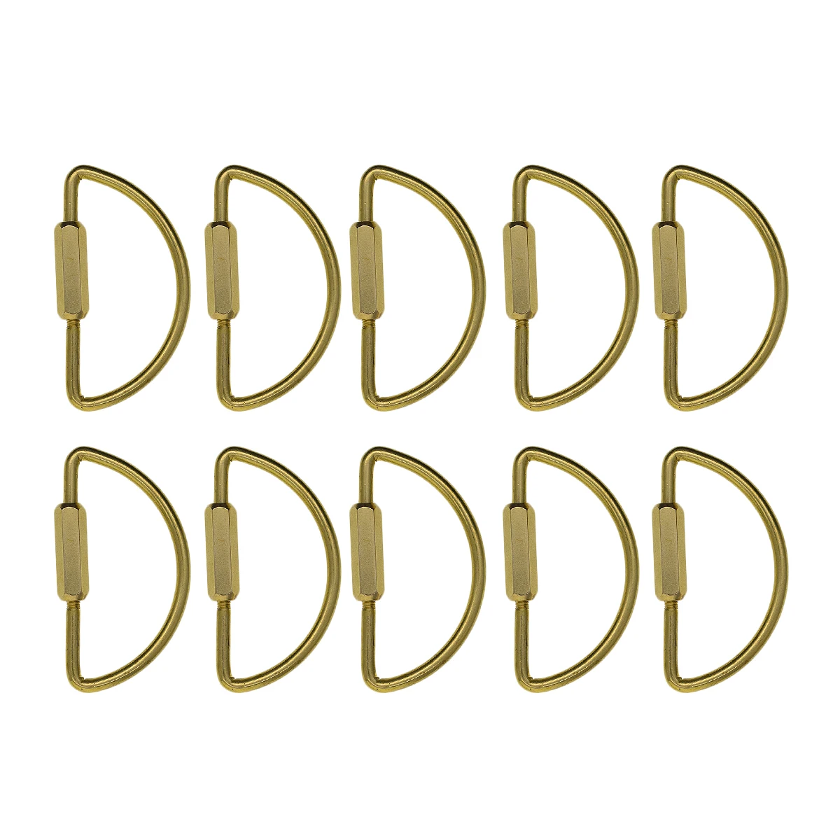 

10 шт. 2-дюймовый твердый латунный D-образный полукруглый винт с замком-крючком Карабин Брелок для ключей EDC инструмент лом для бронирования бинер