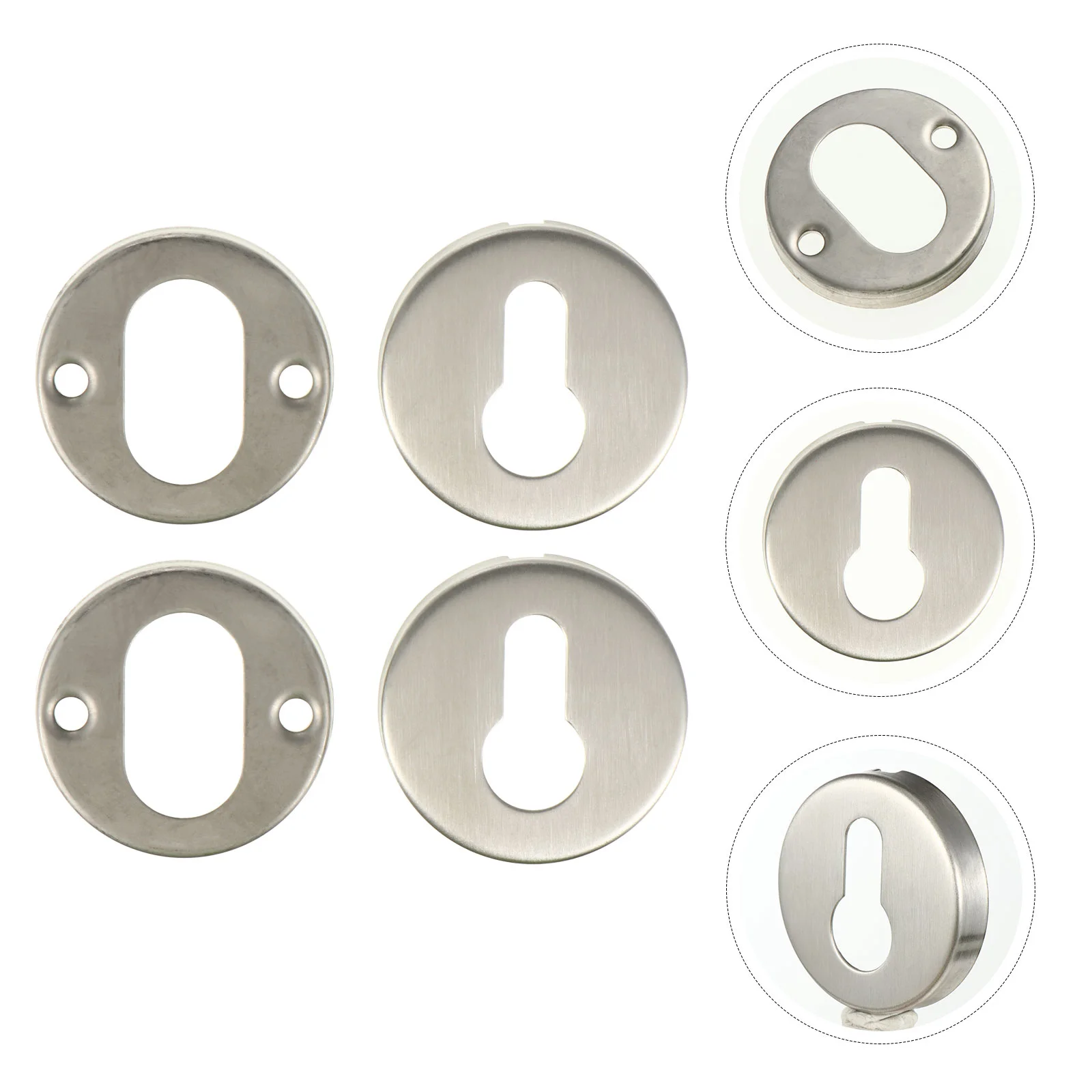 

2 Sets Lock Cylinder Cover Door Supply Keyhole Accessory Striker Gate Protector Protective Stainless Steel