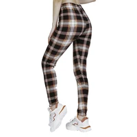Card White Checkered WOMEN'S Sports and Fitness Leggings 2