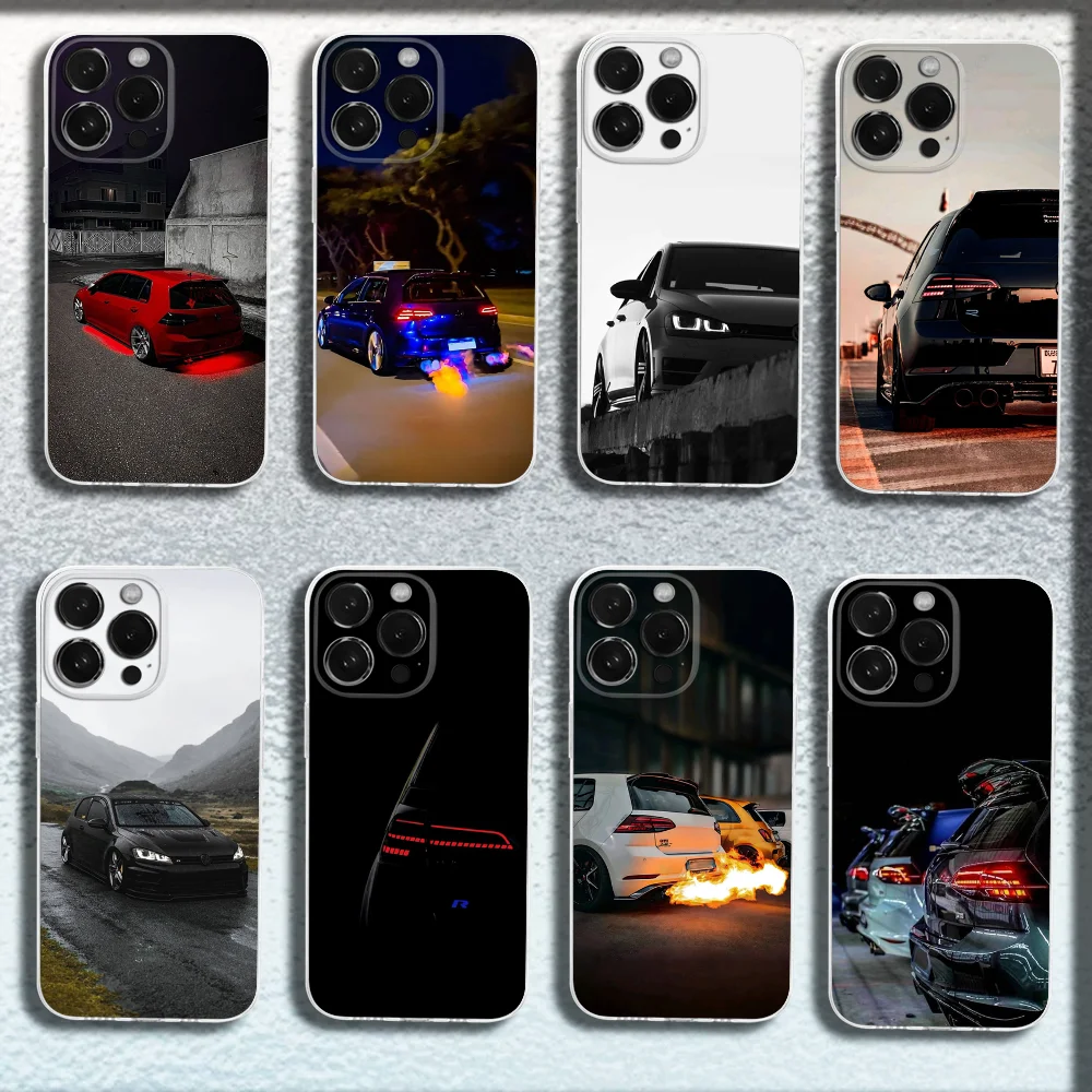 

Sport G-Golf GTI Car Phone Case For iPhone 16,15,14,13,12,11 Plus,Pro,Max,XR,XS,Plus,SE,Mini Transparent Soft Cover