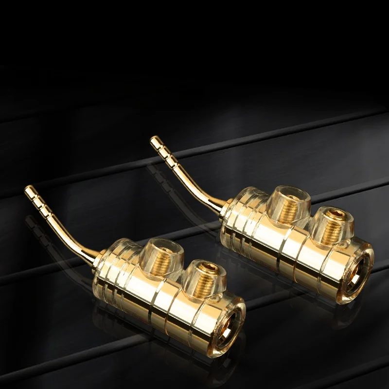 Audio Banana Plug Pin Type Connector Overheating Pure Copper Gold Plated Soldering Free Speaker Terminal For Amplifier