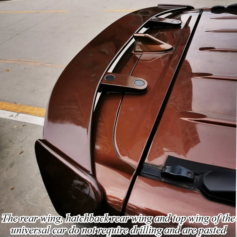 

For Universal SUV Hatchback Car Rear Wing Spoiler Carbon Fiber Look Roof Top Wing High Gloss Black Aerodynamic Parts Accessories