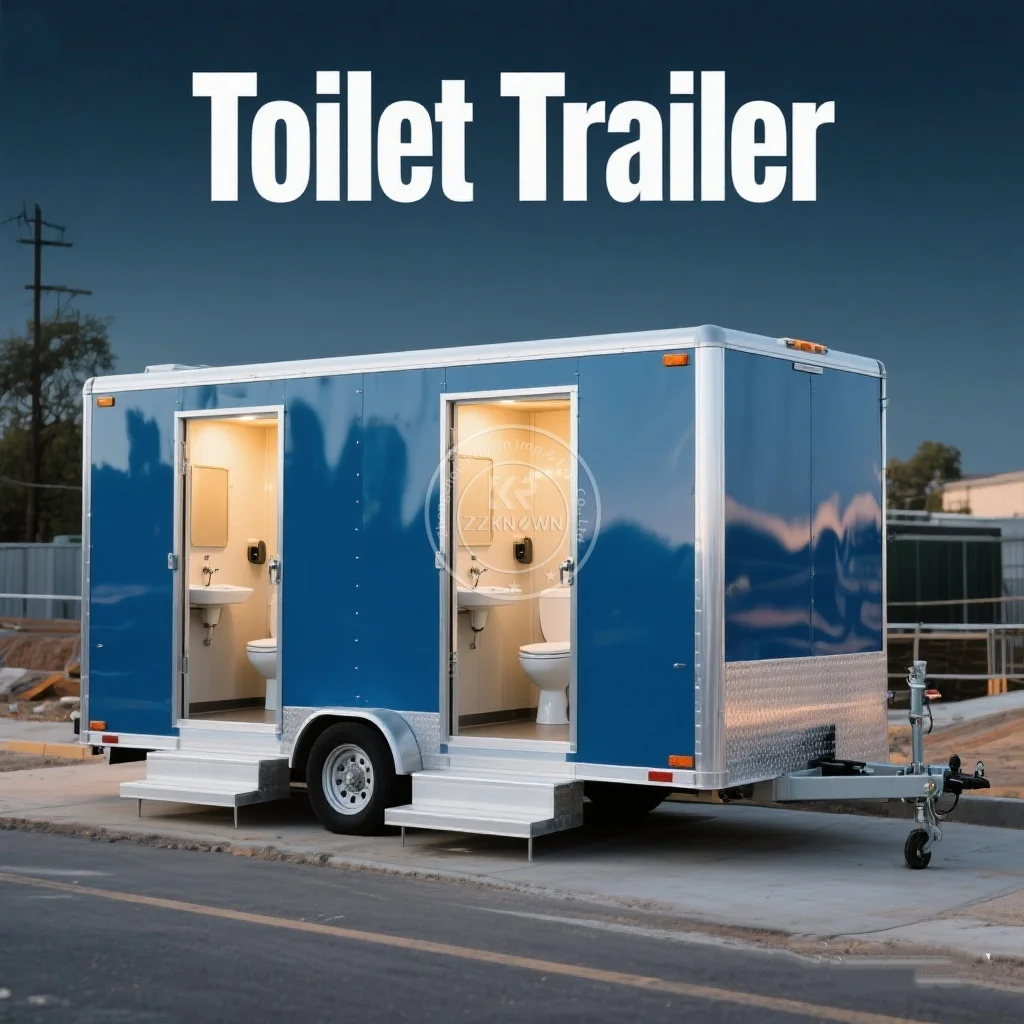 

2025 Customized Top Quality Luxury Toilet Trailer Portable Toilet Trailer Car Washing Room Restroom Camping Mobile Toilet