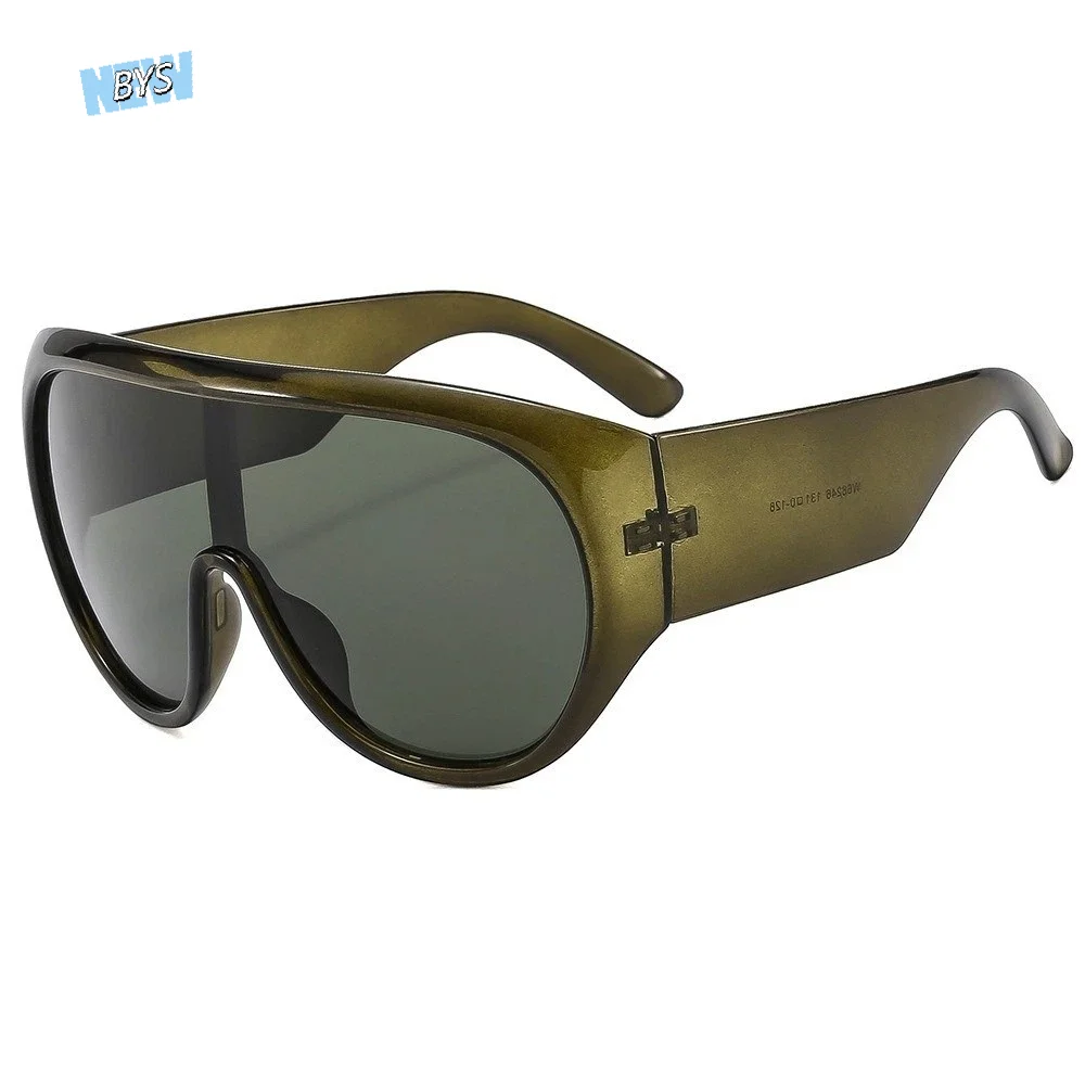 

New Oversized Big Frame Sunglasses Tea Color Punk Style Square Sunglasses UV400 Protection Vintage Driving Shades Trendy Wear