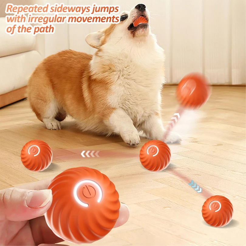 Pet Gravity Smart Dog Toy Ball Interactive Pet Toy Moving Ball Shell USB Automatic Bouncing for Puppy Birthday Gift Cat Product