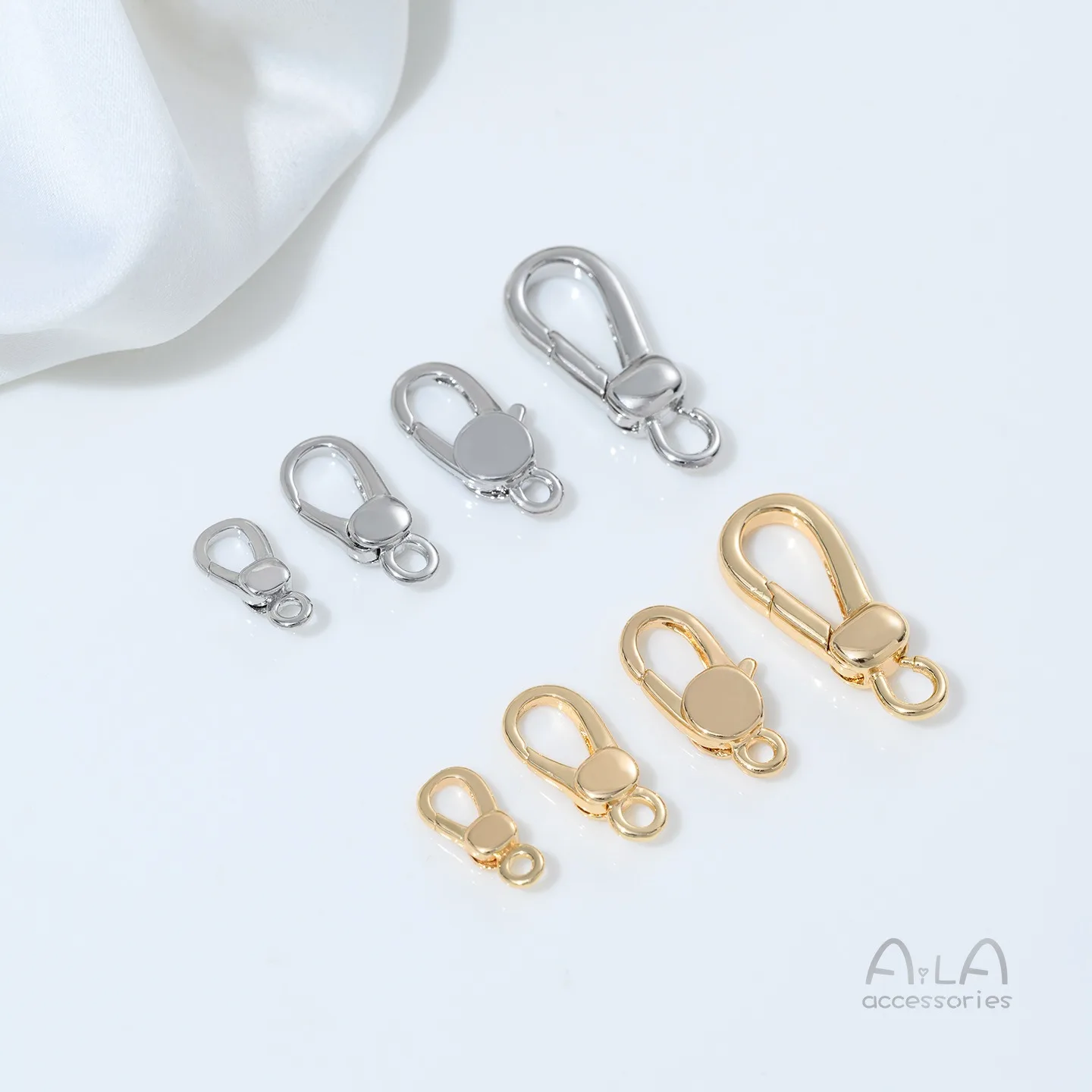 14K Gold Bag Color-preserving Lobster Buckle Oval Water Drop Spring Buckle Handmade DIY Bracelet Necklace End Buckle Accessories