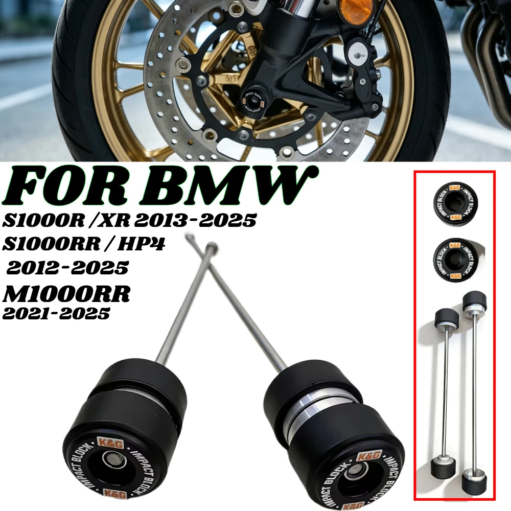 For BMW S1000R S1000RR S1000XR 2013-2025 2022 2023 2024 Front Rear Axle Fork Collision Protection Slider Wheel Landing Device