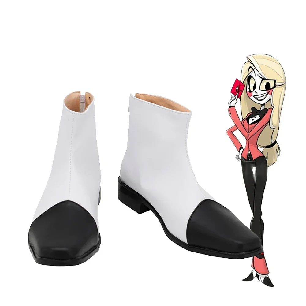 

Hazbin Charlie Cosplay Boots Hotel White Leather Shoes Custom Made Any Size