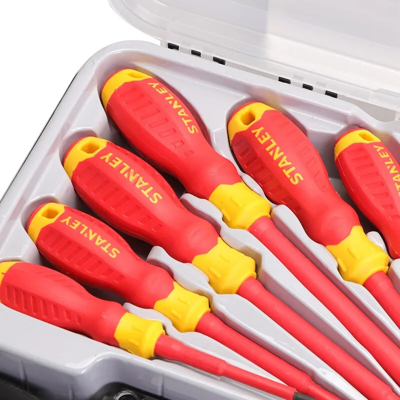 Stanley STMT60175-23 VDE Insulated Screwdriver Cross Shaped High Voltage Resistant Flat Ended Plum Blossom 6pcs