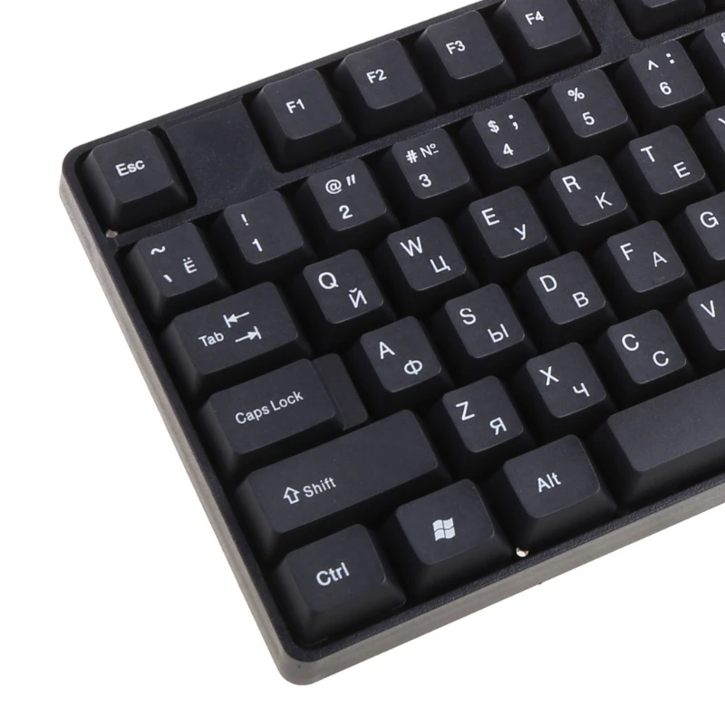 Tastatur, tragbare russische Tastatur, ultradünn, leise, schwarz, für Desktop-Computer