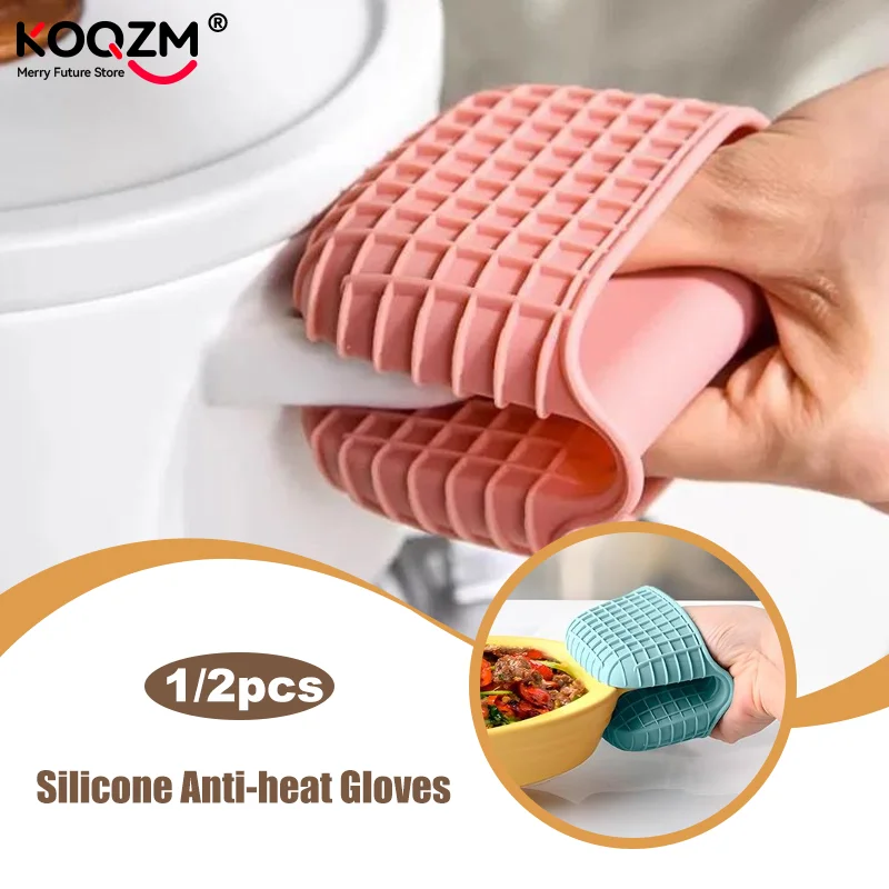 Ofenhandschuhe aus Silikon, hitzebeständig, Pinch-Handschuhe, Anti-Verbrühungen, rutschfeste Handschuhe, Clips, Topflappen, Küche, Kochen, Backen