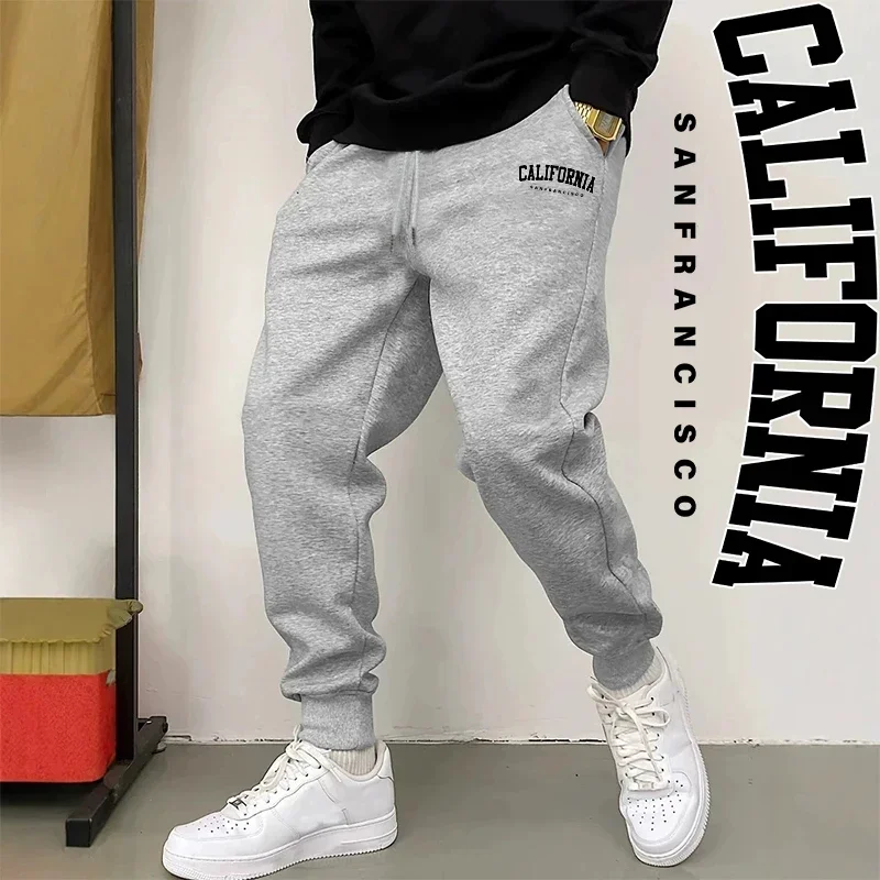 

Versatile Hot Sale Autumn Winter Simple Men's Sweatpants Fashion Print Gym Comfort Soft Sport Casual Trousers Drawstring Jogging