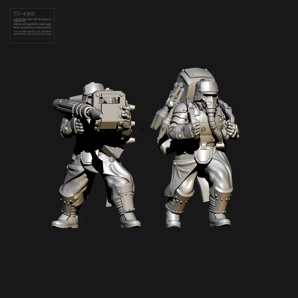 38mm Resin Soldier model kits figure colorless and self-assembled 2pcs（3D Printing ） TD-4360