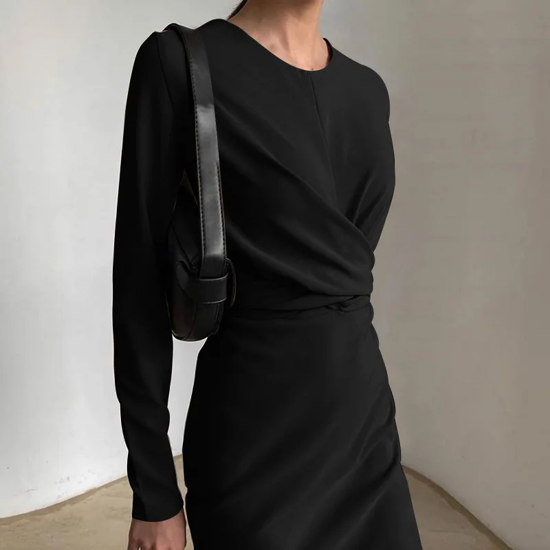 

2023 Elegant Sleeve For Women, New Autumn French Style, Waist-Cinching, Slim-Fit, Bodycon Long Dress