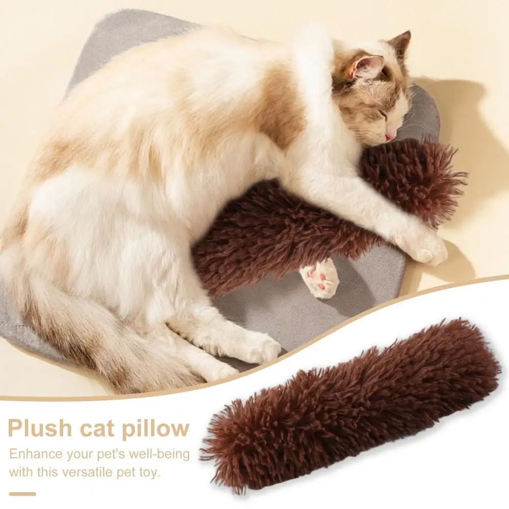 Plush Cat Pillow Toy Bite-Resistant Soft Pet Pillow with Sound Paper Emotional Soothing Teeth Cleaning Catnip Pet Curiosity Toy