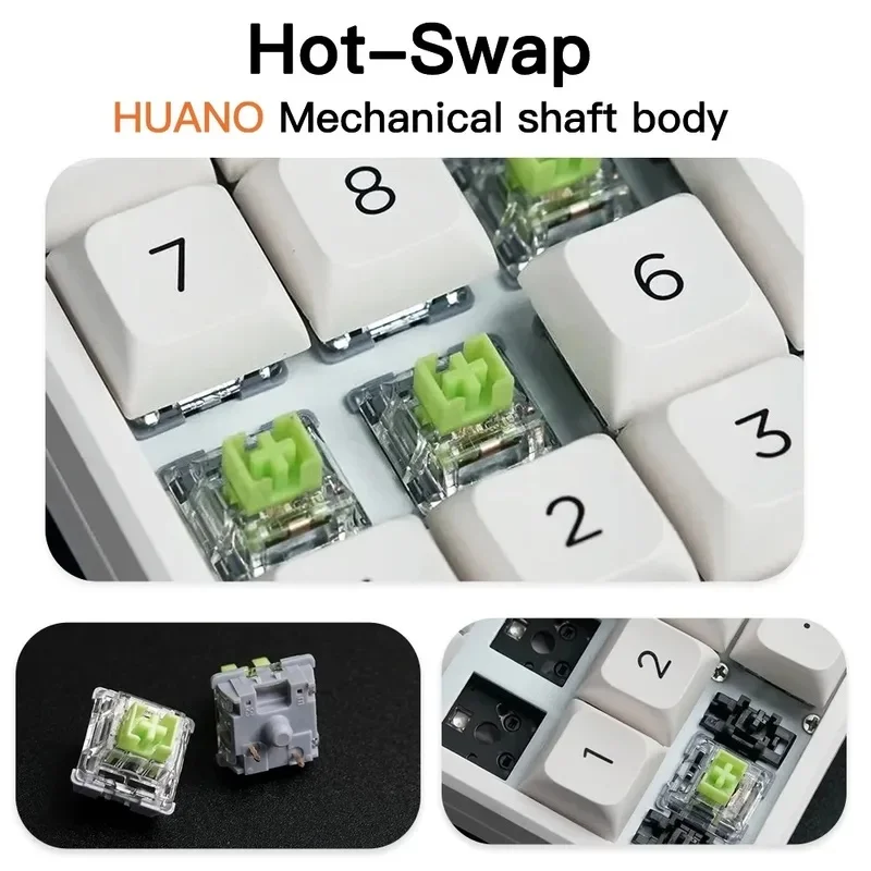 NEW Darmoshark K3 Pro 19 Key Tri Mode Wireless Mechanical Numpad 1000mAh Hot Swap RGB with Volume Knob for Gaming Productivity