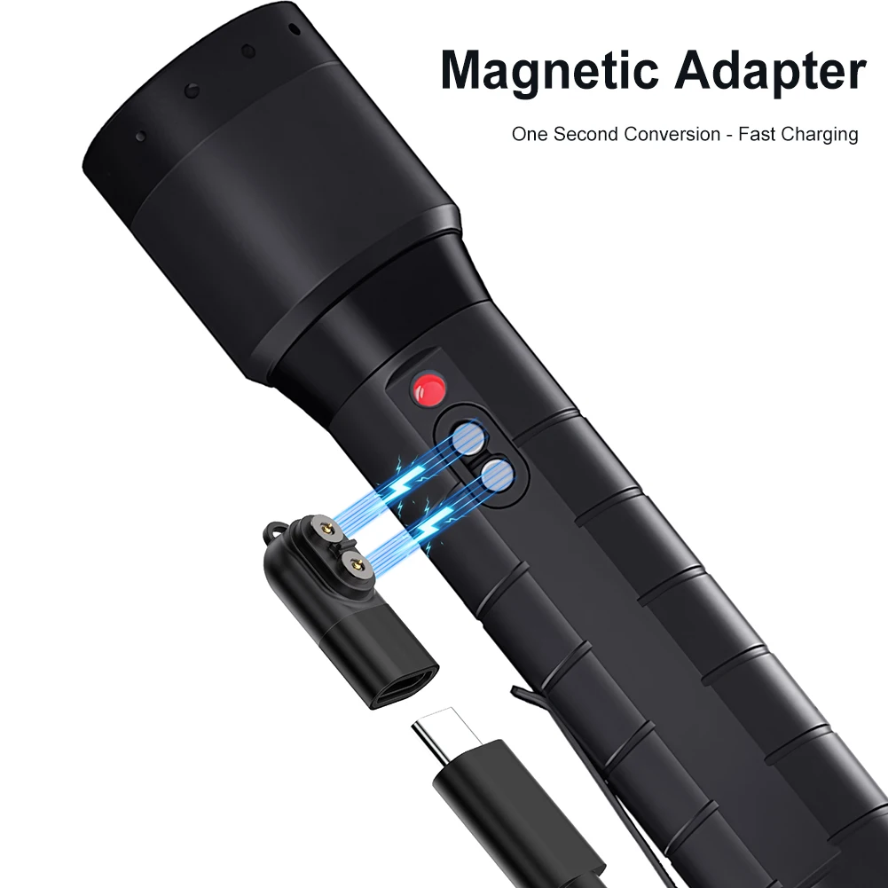 Magnetic Tip Adapter with Overload Guard Type C Magnetic Adapter Magnetic Charging Adapter for Flashlights Headlamps Charger