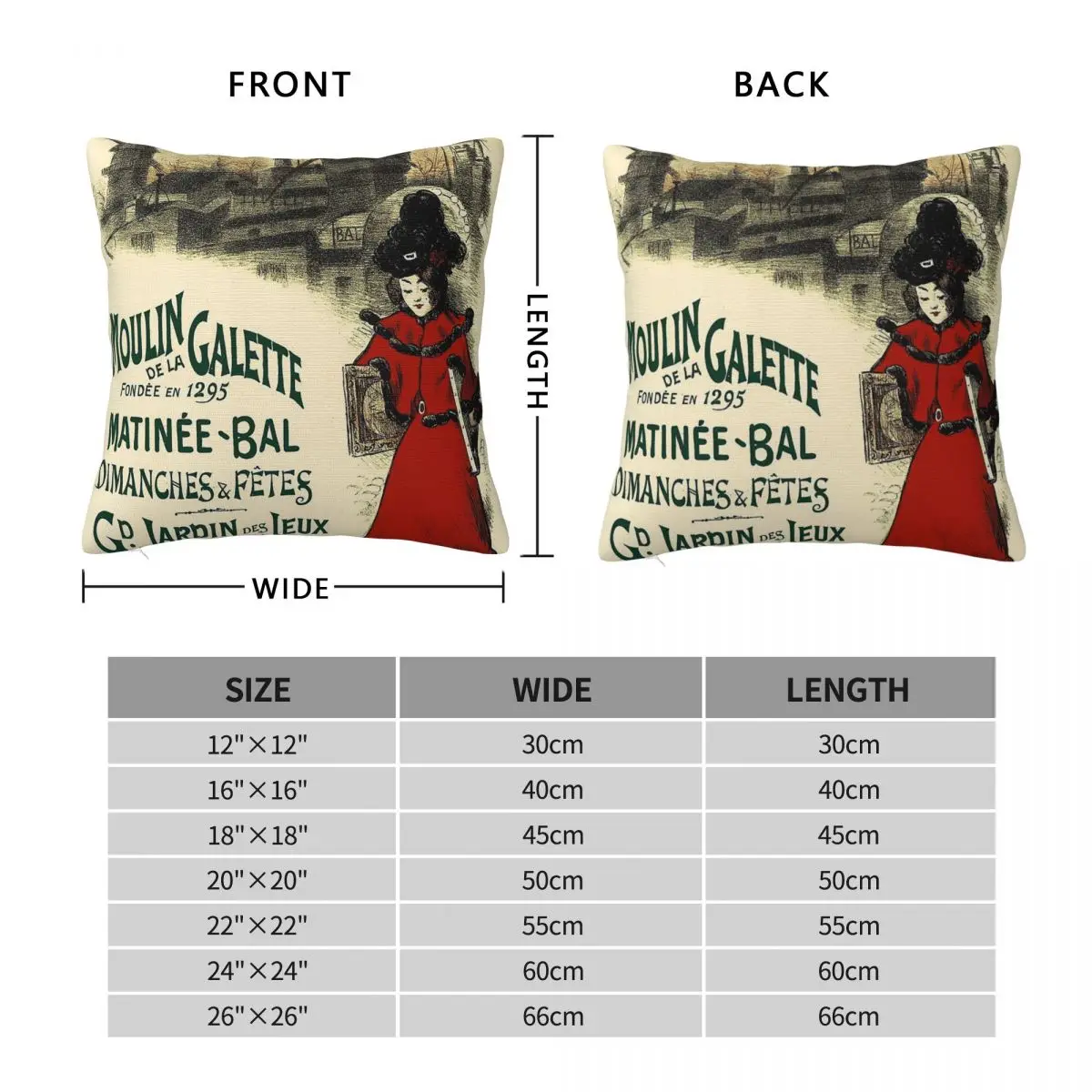 Auguste Roedel Moulin De La Galette Pillowcase Polyester Linen Velvet Printed Zip Decorative Throw Pillow Case Room Cushion Case