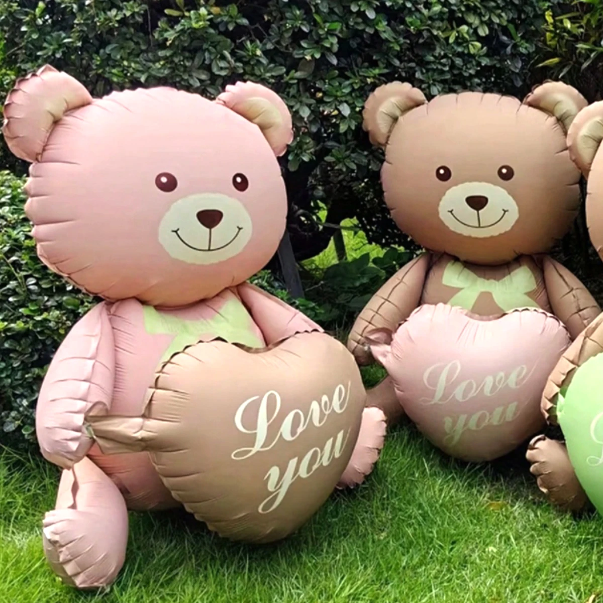 3D Lying Cartoon Matte Heart Bear Aluminum Film Balloon, Suitable for Birthday Party, Valentine's Day Decoration, Baby Shower