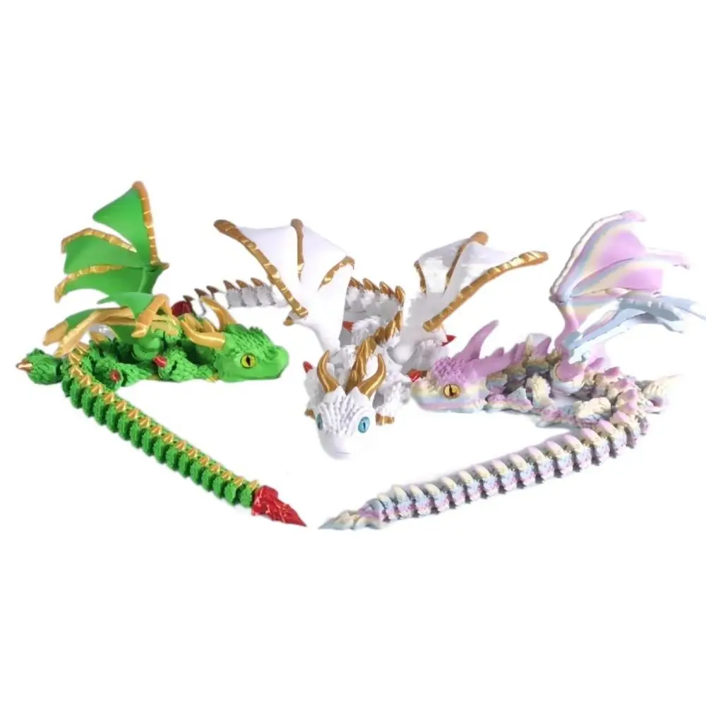 جديد ثلاثية الأبعاد مطبوعة Wyvern التنين مع أجنحة محاكاة نموذج هدية مفصلية التنين تململ التنين سطح المكتب الحلي #4