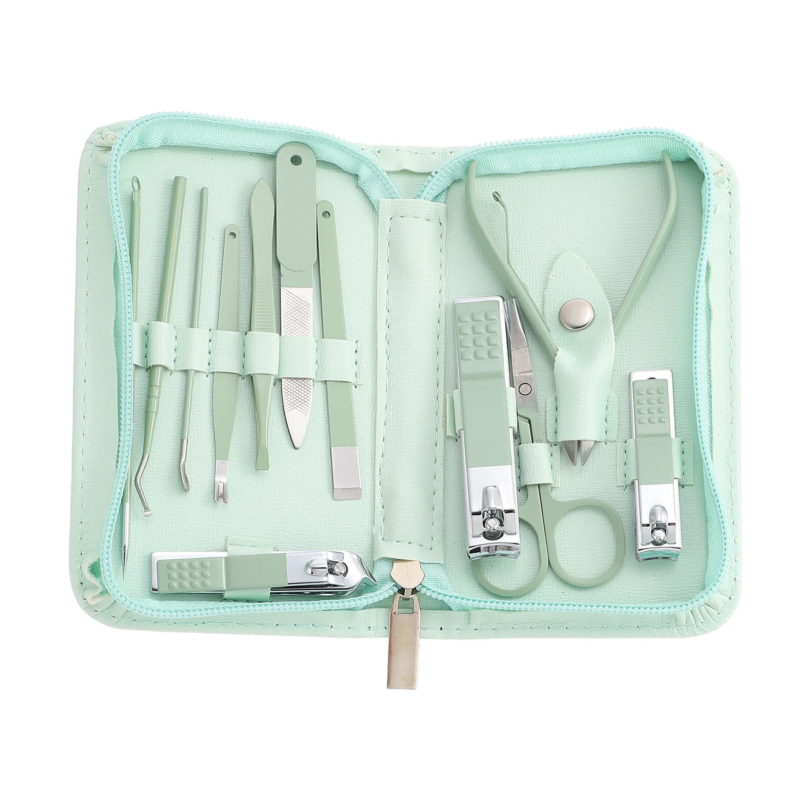 1세트 스테인리스 스틸 손톱깎이 세트 전문가용 다기능 매니큐어 페디큐어 키트 휴대용 손톱 클리너 눈썹 핀셋