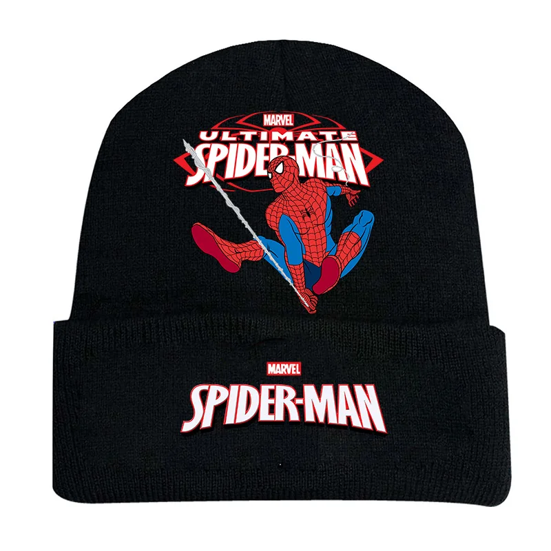 Disney Marvel Spiderman Spider หมวกถักคอสเพลย์ผู้ชายและผู้หญิงหมวกถักอบอุ่นหมวกนักเรียนเยาวชนฤดูหนาว