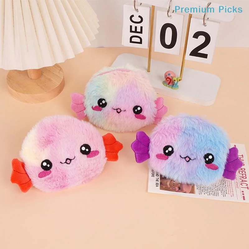 portableCartoon Salamander Coin Purse Axolotl Wallet Plush Mini Animal Bag Soft Holder for Kids Girls Pocket Change Bag