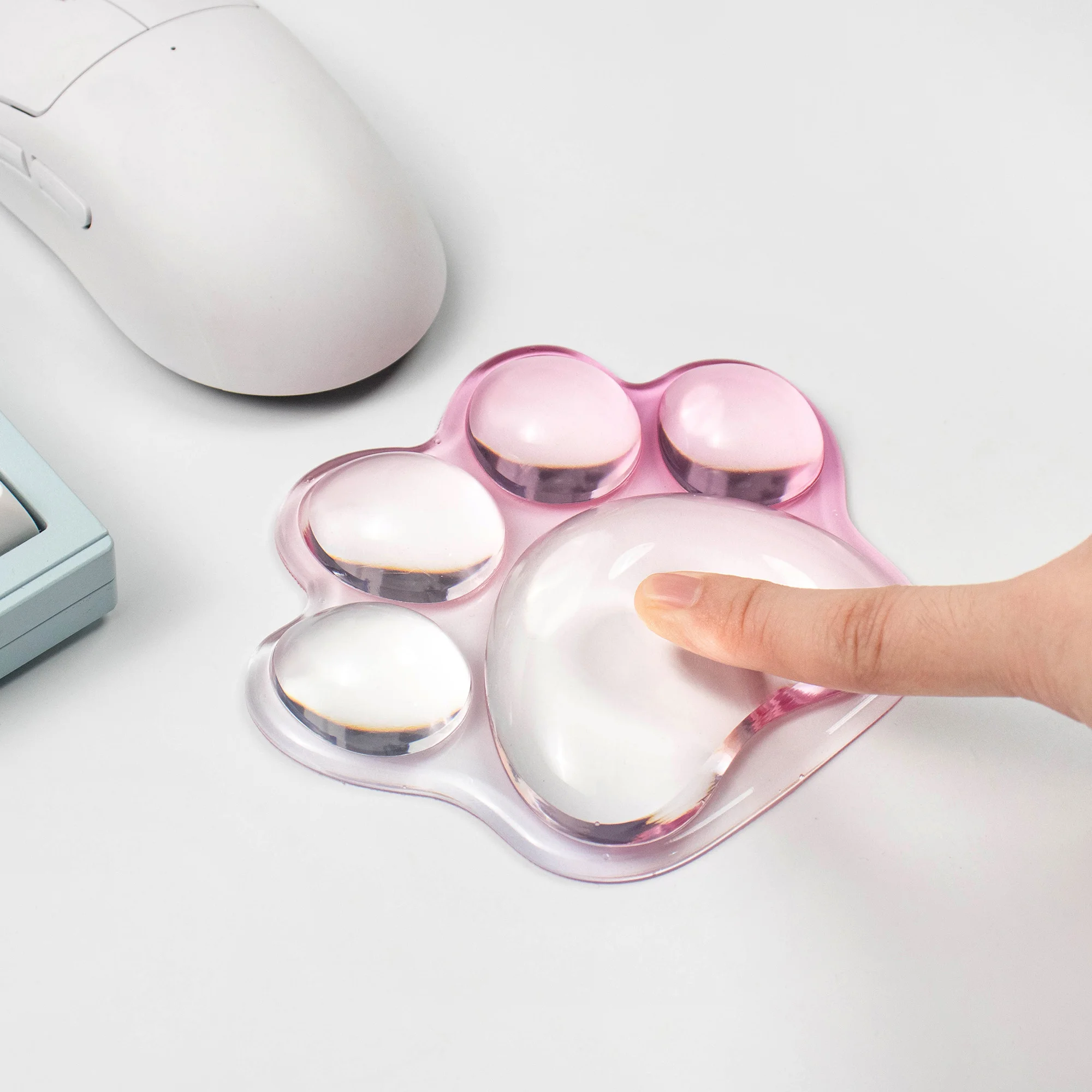 وسادة دعم مريحة لمسند المعصم من السيليكون على شكل فأر كات باو وسادة يد ناعمة لتخفيف آلام الألعاب والكمبيوتر المكتبي والكمبيوتر المحمول