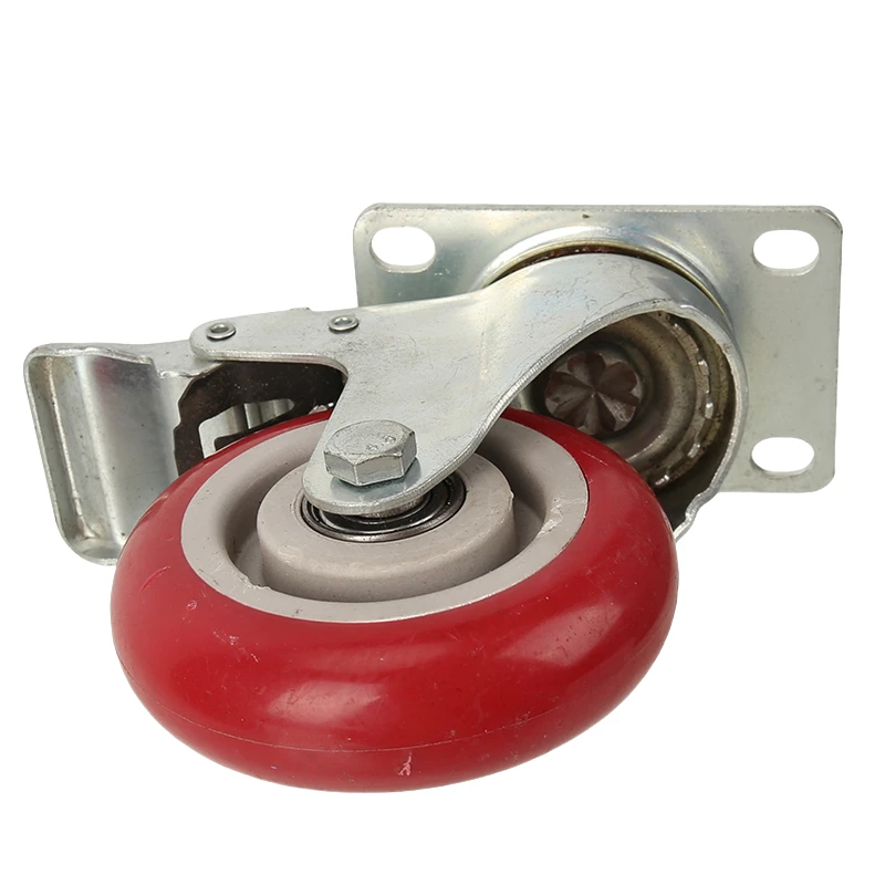 NEW 4 Inch Heavy-Duty Caster Wheels - 360° Swivel Silent Brake Ideal for Furniture Wear-Resistant for Platform Trolley