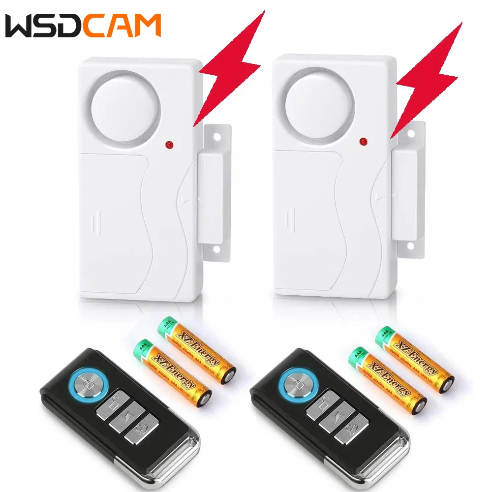 Wsdcam 108dB Window Door Alarm Wireless Magnetic Sensor Anti-thief Alarm Home Window Door Sensor Burglar Security