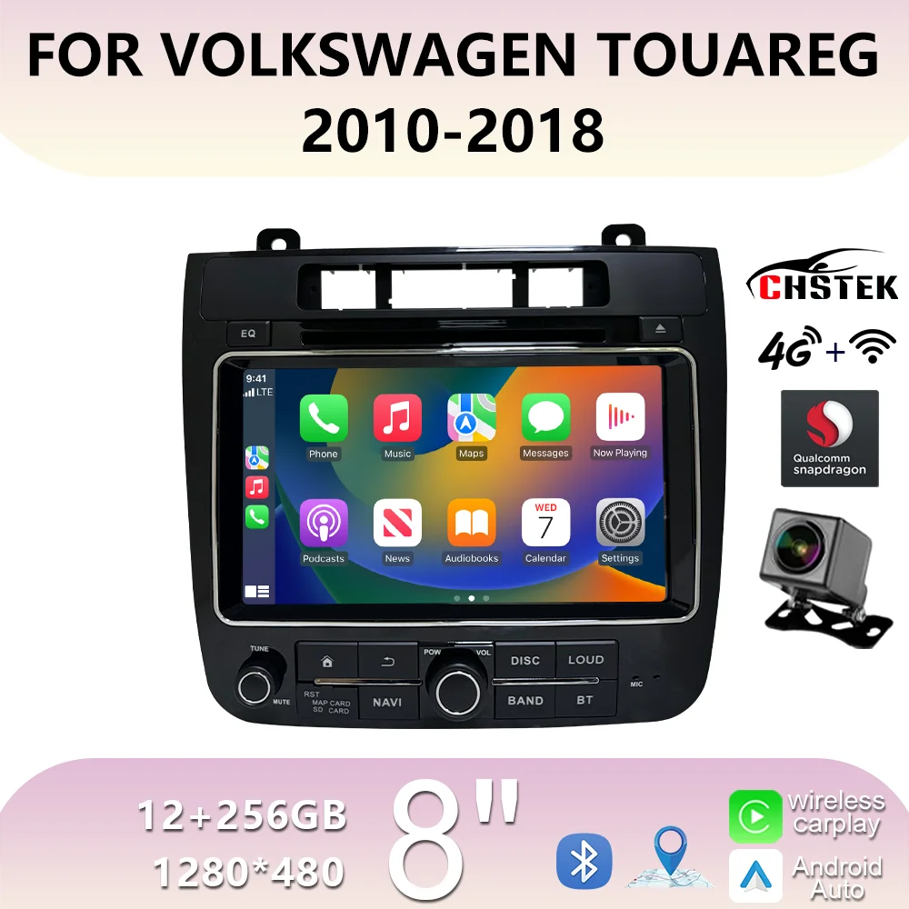 

CHSTEK Wireless CarPlay 8" for VW Touareg 7P 2012 2013 2014 2015 2016 Car Radio 4G Bluetooth GPS WIFI Navigation Android 13