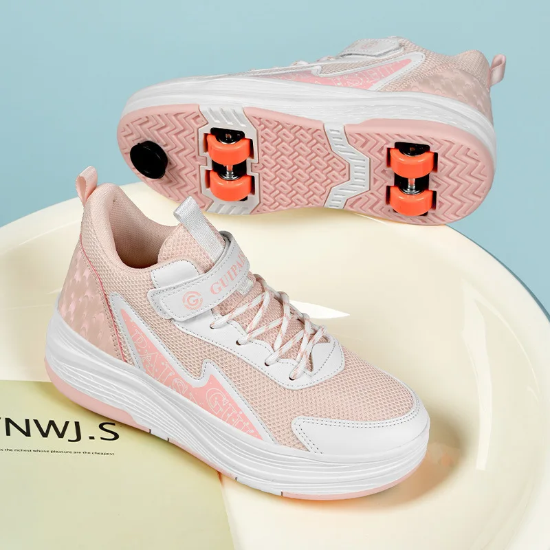 New Fashion Runaway Shoes with Brake Boys and Girls Flying Shoe Children's Four-wheel Roller Skates Shoes