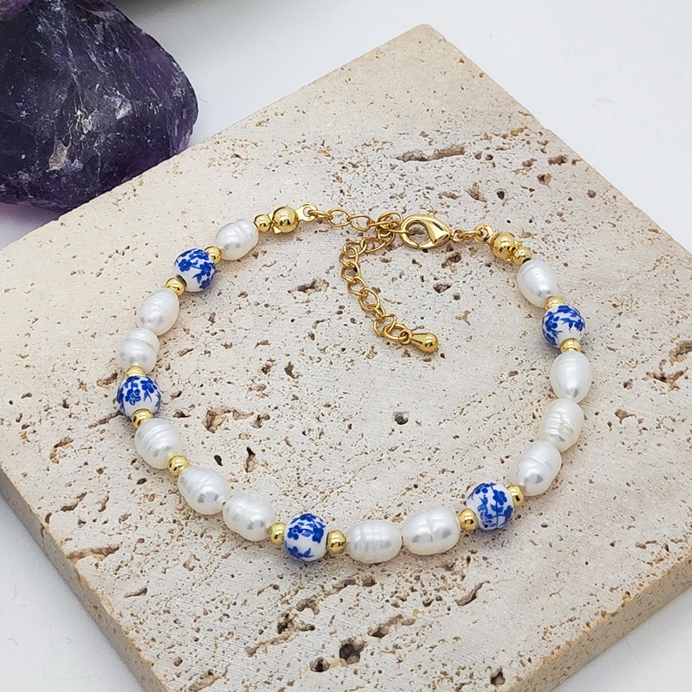 KKBEAD Natural Pearl Bracelet Femme Vinatage Jewelry for Women Handmade Beaded Bracelets Christmas Gift Pulseras Mujer Moda