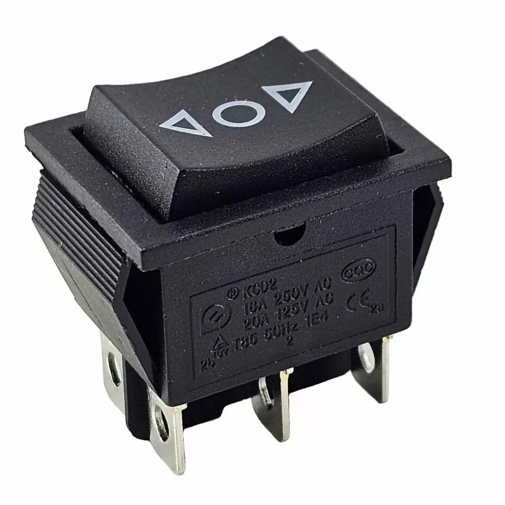 10pcs KCD4 Momentary Rocker Switch High Current 6 Pin Terminals Double Reset Switch ON-OFF-ON High Quality Push Button Switch
