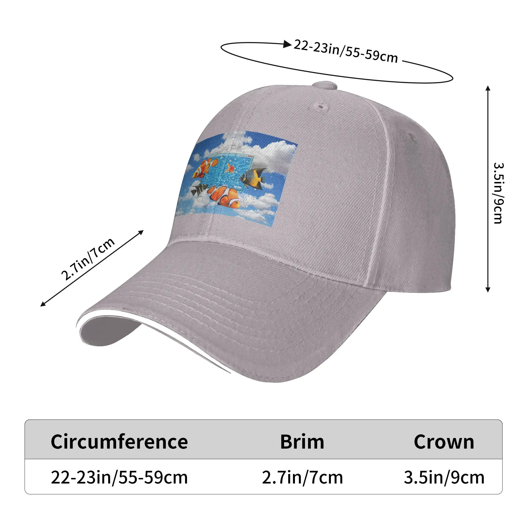 Swimming Frutiger Aero Fish Cap Casual Baseball Caps Adjustable Hat Hip Hop Summer Unisex Baseball Hats Customizable