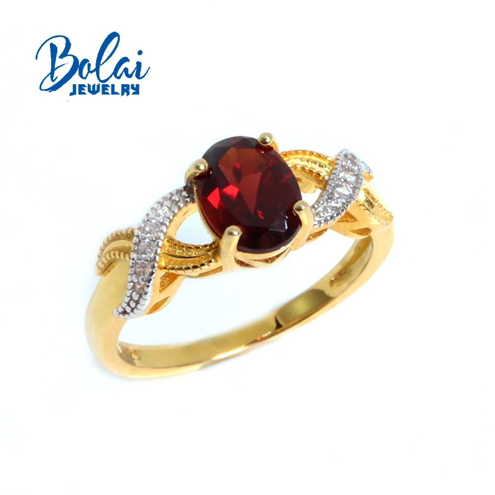 

Unique 925 sterling Silver vine design Ring real Gemstone Natural oval Garnet Fine Jewelry for women's birthday wedding gift