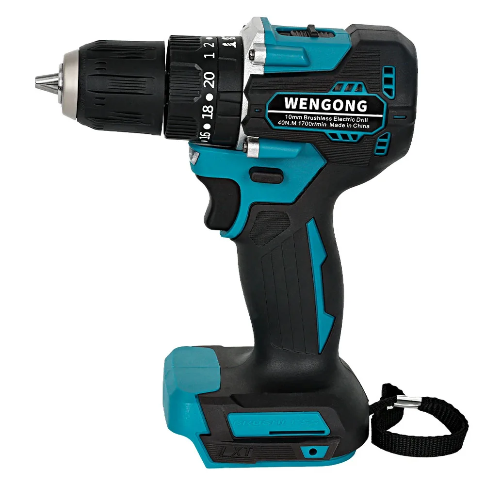 10mm Brushless Rechargeable Cordless Electric Screwdriver Impact Hand Electric Drill 20+3 Torque 2 Speed Power Tool(No Battery)