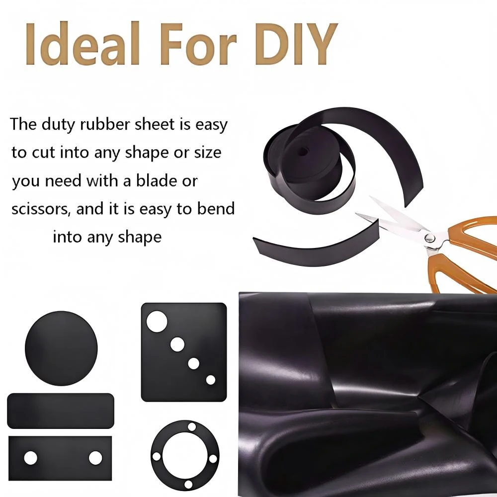 1-4Pcs Neoprene Rubber Sheet Solids Non-Slip Waterproof Mat for DIY Gasket Sealing Cushion Floor Protection Craft - view 4