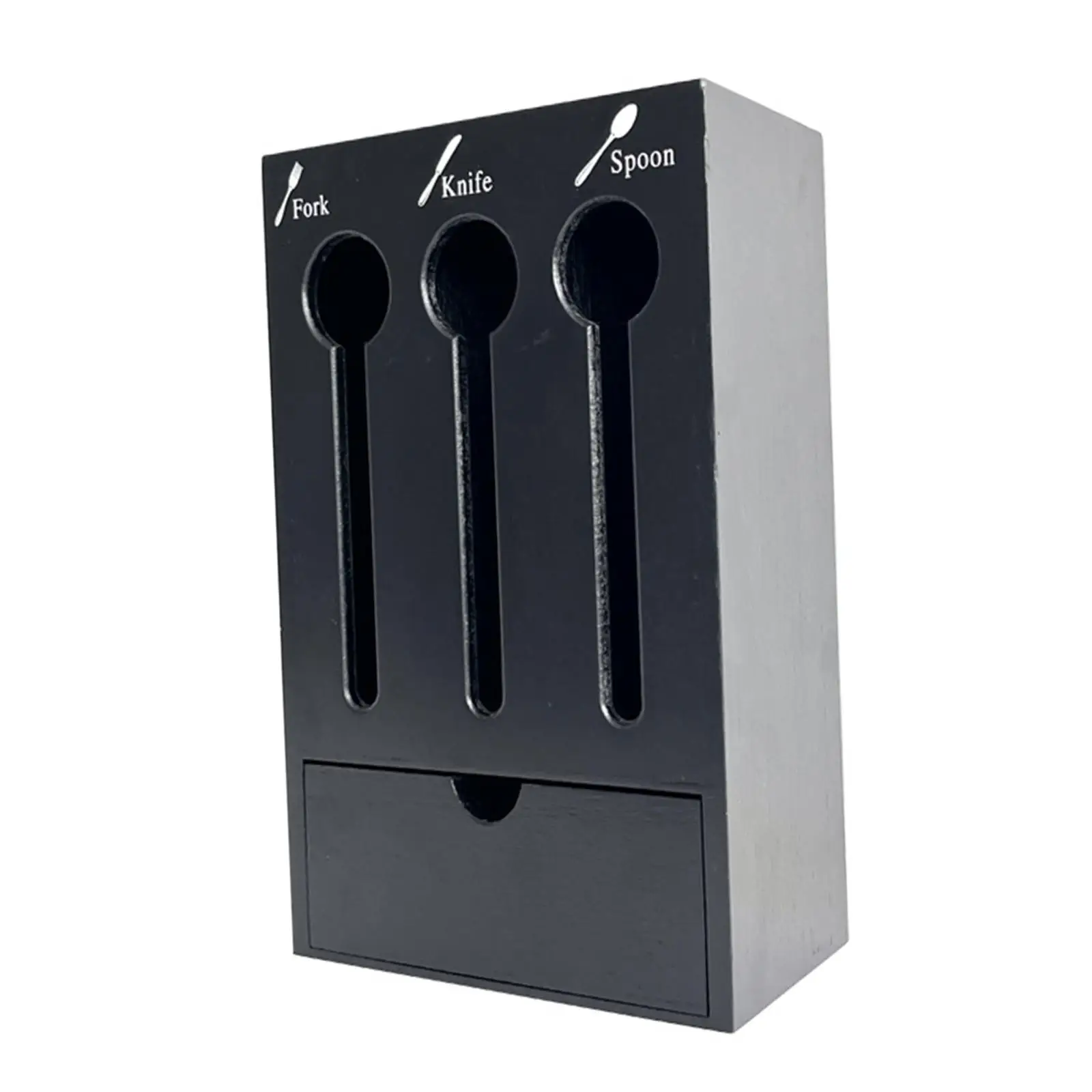 Utensil Holder Cutlery Draining Rack Large Capacity Wood Utensils Cutlery Organizer for Restaurant Kitchen Buffet Dining Room