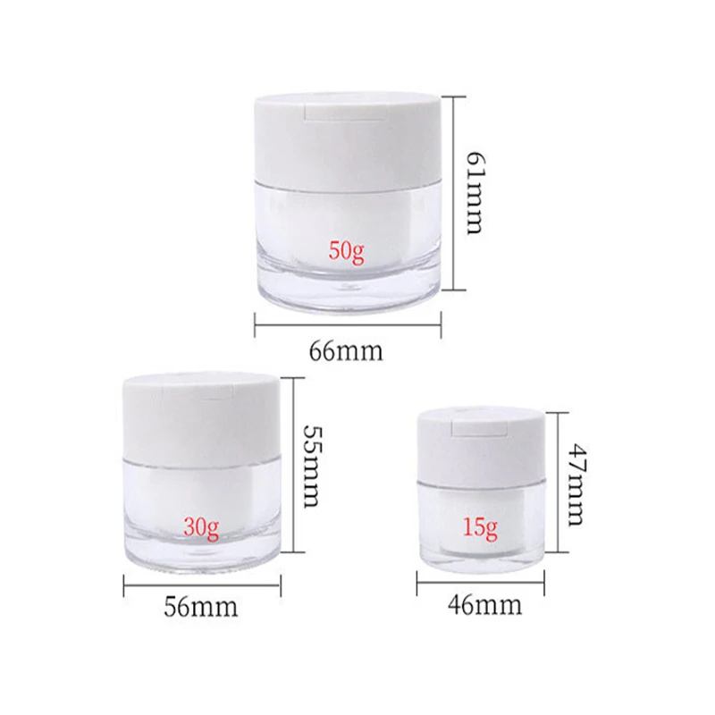 Empty Cream Jar Refillable Lotion Bottle With Spoon 15/30/50g Airless Pump Jar Refillable Acrylic Cream Bottle Vacuum Bottle