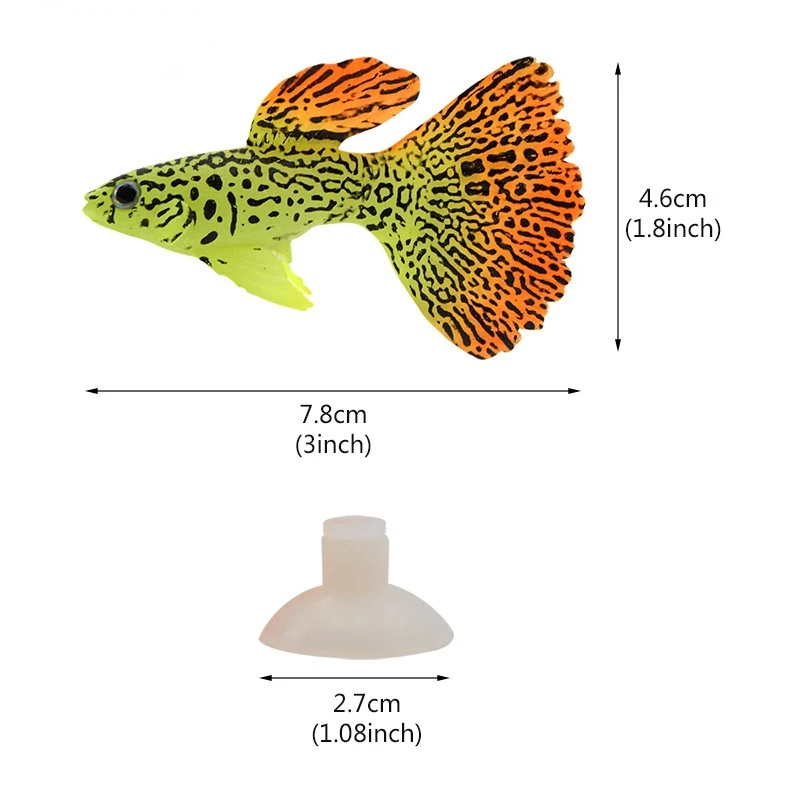 Luminous Artificial Fish Ornaments Safe Silicone Vivid Clownfish Guppy Angelfish Fish Tank Accessories Aquarium Decoration