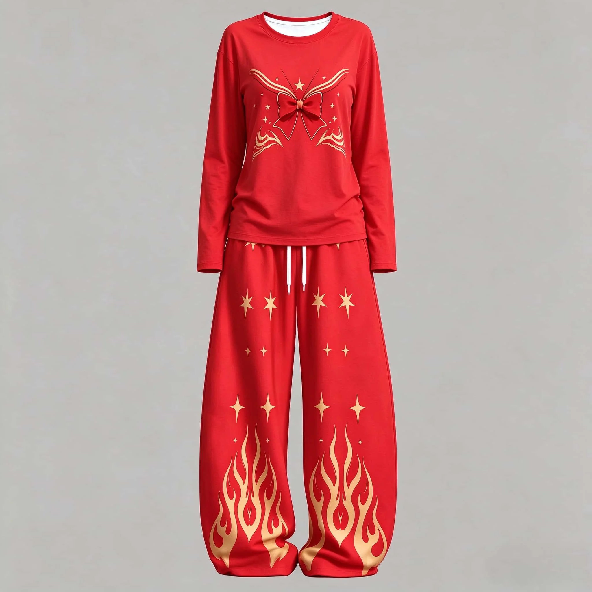 Autumn New Product Japanese Anime Sailor Moon Printed 2-piece Set Long Sleeve Top Wide Leg Pants Set Casual Sportswear